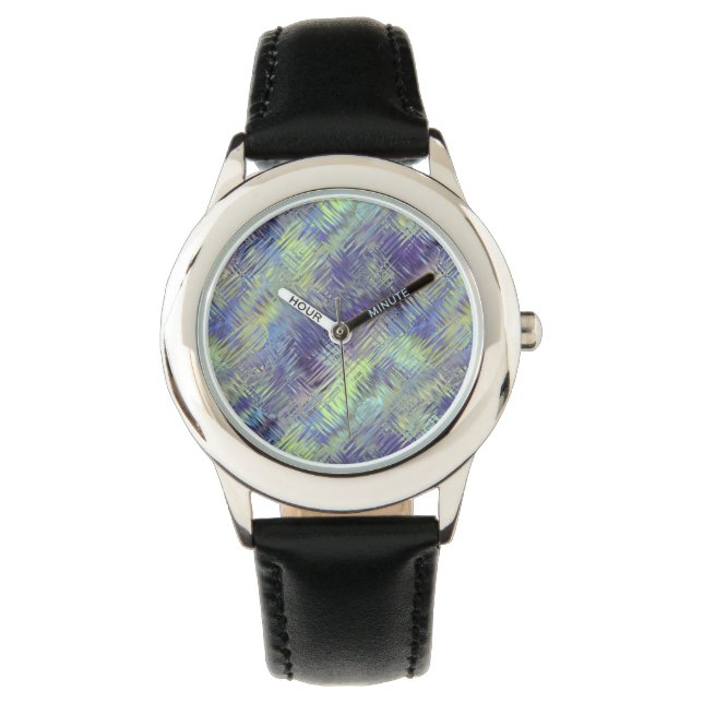 Montre Motif de fluides bleu tanzanite (devant)
