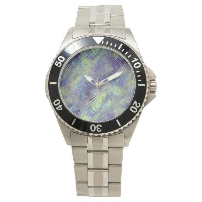 Montre Motif de fluides bleu tanzanite (devant)