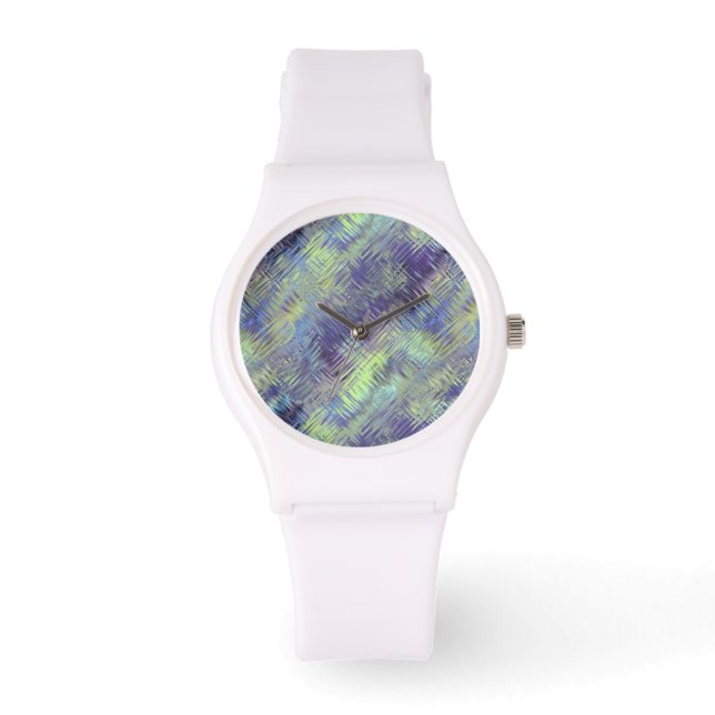 Montre Motif de fluides bleu tanzanite (Recto)