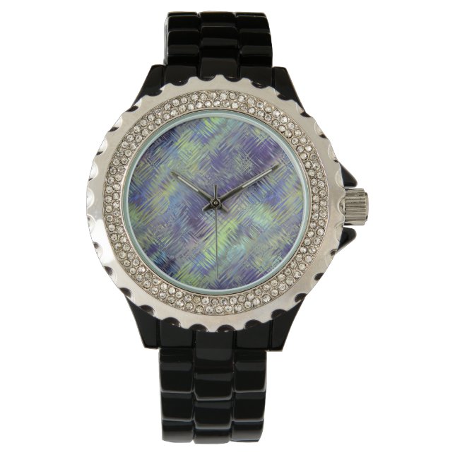 Montre Motif de fluides bleu tanzanite (devant)