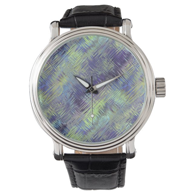 Montre Motif de fluides bleu tanzanite (devant)