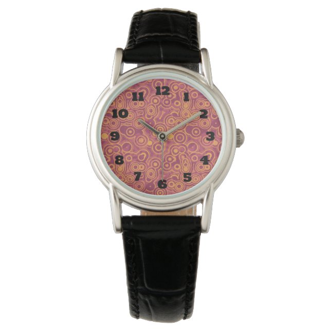 Montre Motif de grunge des cercles rétro (devant)