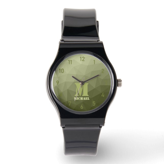 Montre Motif de maillage géométrique de l'armée (Recto)