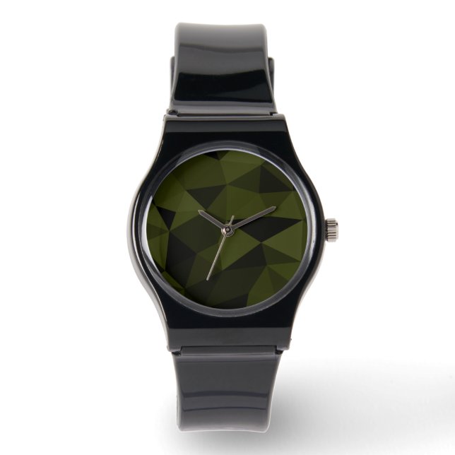 Montre Motif de maillage géométrique noir foncé de l'armé (Recto)