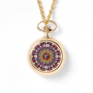 Montre Motif de mandala de kaléidoscope fractal-64351