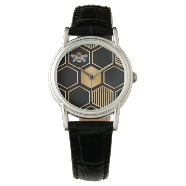 Montre Motif de nid d'abeille (devant)