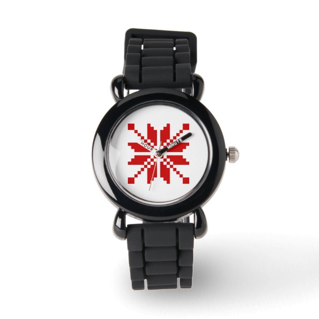 Montre Motif de Noël des flocs de neige de Noël (Recto)