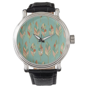 Montre Motif de plume d'aquarelle d'étape de Geo de