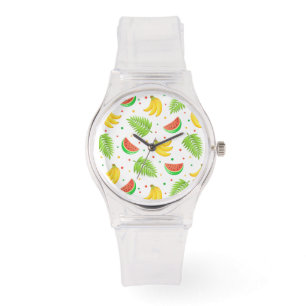 Montre Motif de Pointe Polka aux fruits tropicaux