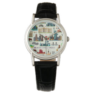 Montre Motif de symboles des Etats-Unis