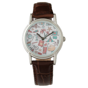 Montre Motif de touristes en pastel