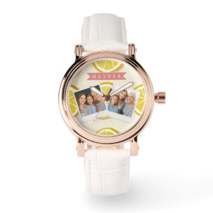 Montre Motif de tranche de citron frais personnalisé Lumi