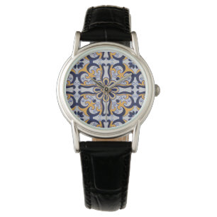 Montre motif de tuiles portugaises