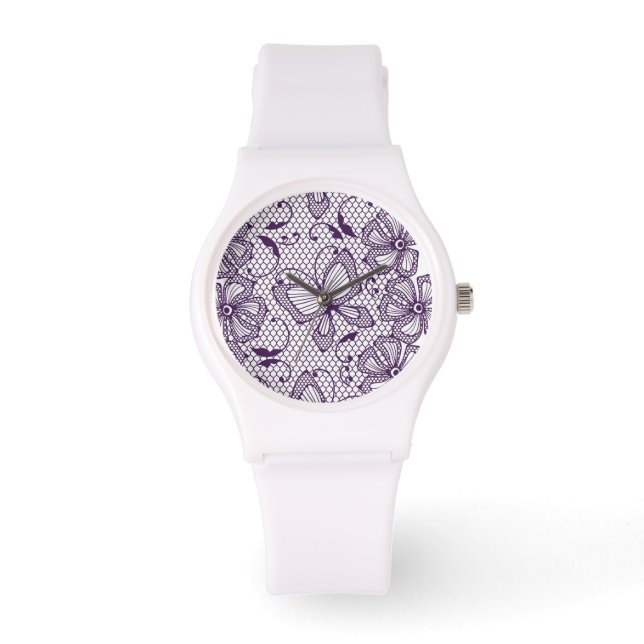 Montre Motif dentelle avec papillons (Recto)