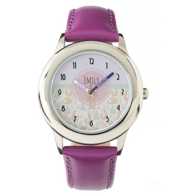 Montre Motif des créatures du bois mignon (devant)