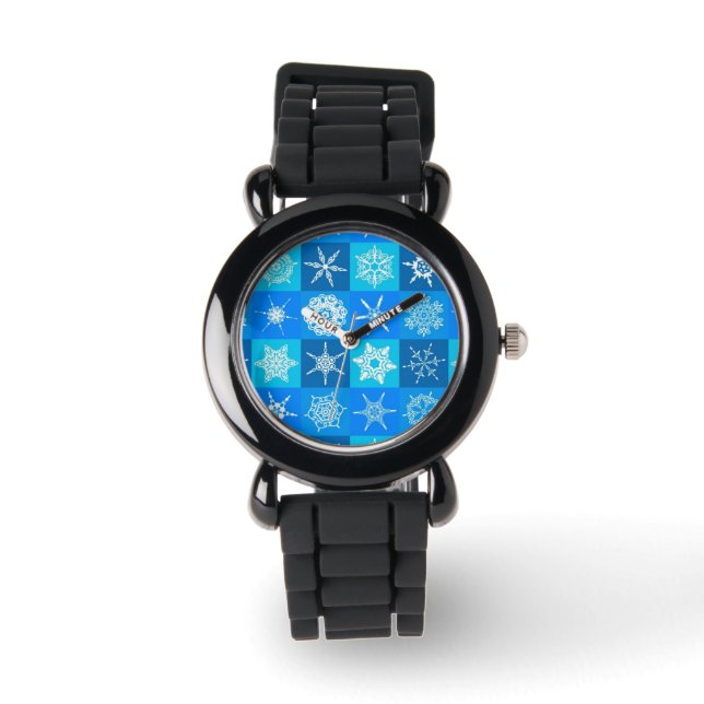 Montre Motif des flocons bleus (Recto)