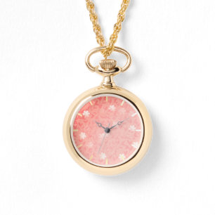 Montre Motif d'impression couleur rose pâle