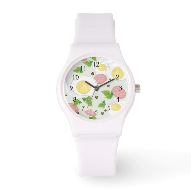 Montre Motif d'oeufs et de saucisses (Recto)