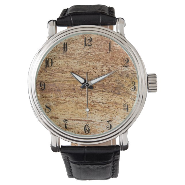 Montre Motif en bois écorce (devant)
