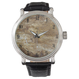 Montre Motif en bois écorce