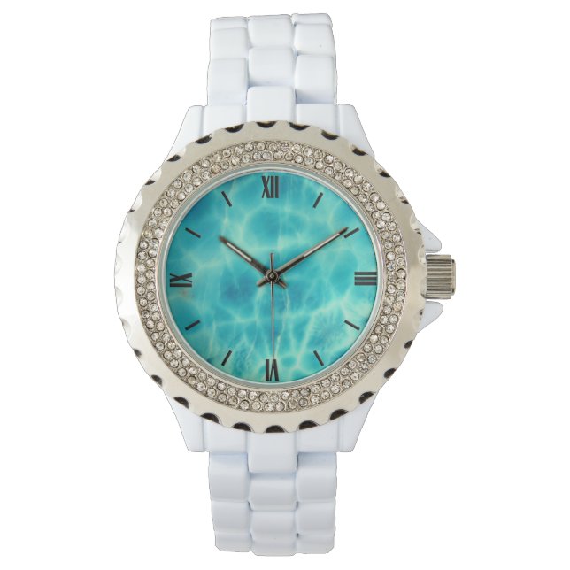 Montre Motif en pierre de Gem, Blue Atlantis Stone femmes (devant)