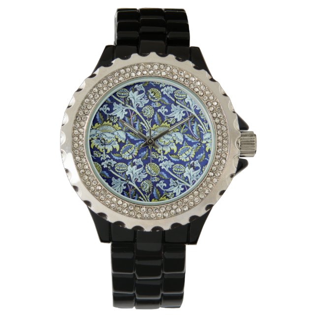 Montre Motif Floral bleu William Morris (devant)