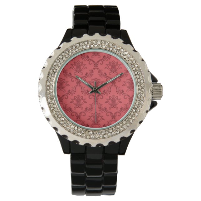 Montre Motif floral damassé (devant)