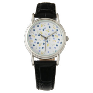 Montre Motif floral de fleurs sauvages et de mûres