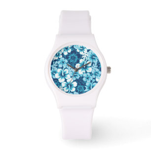 Montre Motif floral de ketmie de surf