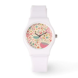 Montre Motif floral lumineux