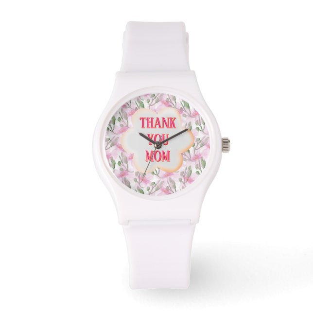 Montre Motif floral personnalisé et aquarelle sur mesure  (Recto)