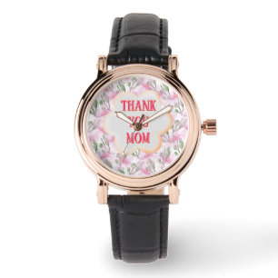 Montre Motif floral personnalisé et aquarelle sur mesure