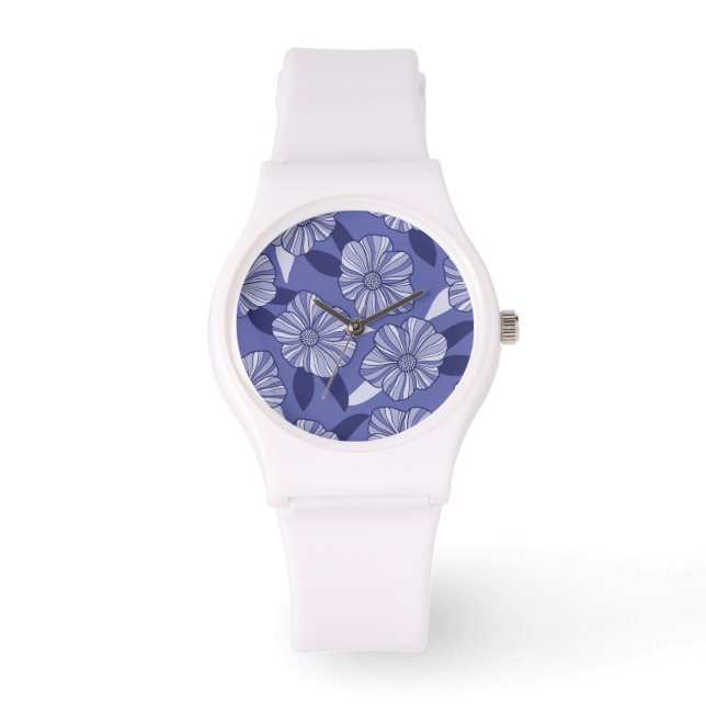 Montre Motif floral violet moderne (Recto)