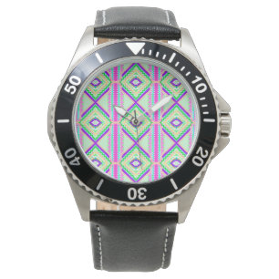 Montre Motif géométrique bohème coloré