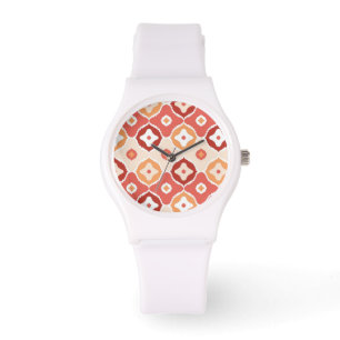 Montre Motif géométrique d'ikat d'or
