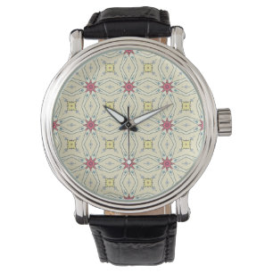 Montre Motif géométrique rétro pastel
