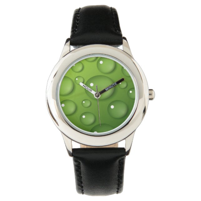 Montre Motif Green Raindrop (devant)