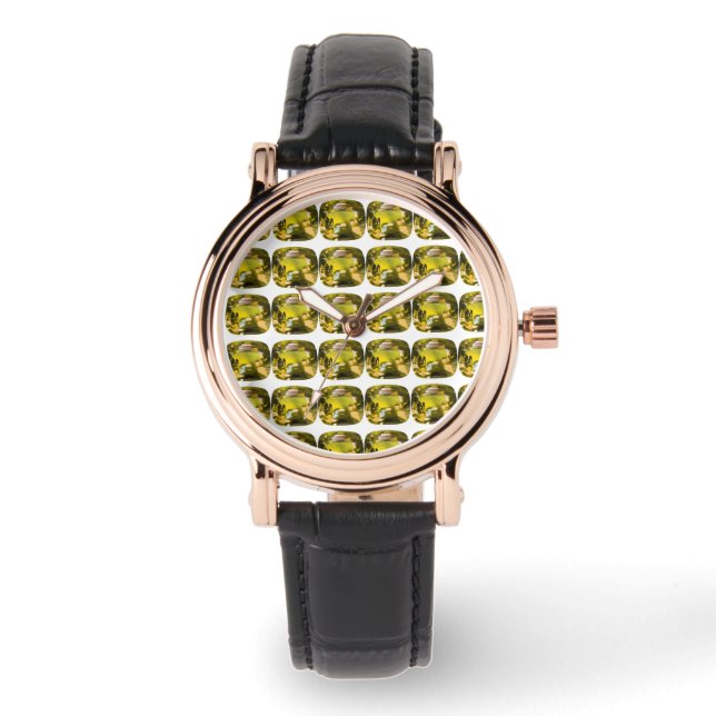 Montre Motif jaune Abstrait (Recto)