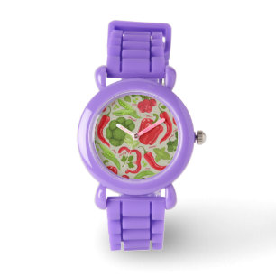 Montre Motif lumineux des légumes frais