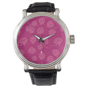 Montre Motif magenta de baie