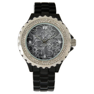 Montre motif métallique en acier de steampunk industriel