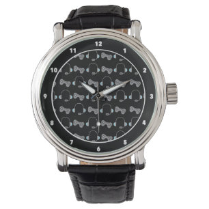 Montre Motif noir du contrôleur de casque de jeu Cool