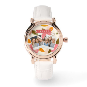 Montre Motif personnalisé de pêche Mignon été rétro