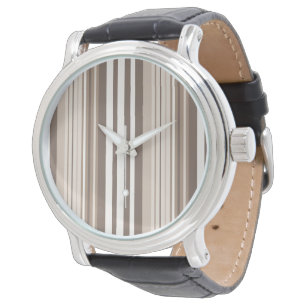 Montre Motif rayures ton neutre terrien Design