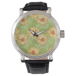 Montre Motif Retro Magnolia