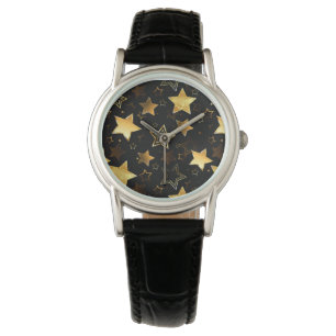 Montre Motif sans couture avec étoiles d'or