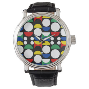 Montre Motif scandinave noir du Bauhaus du milieu du sièc