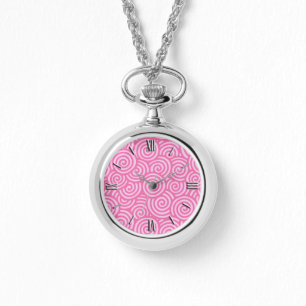 Montre Motif tourbillon japonais - menthe poivrée rose