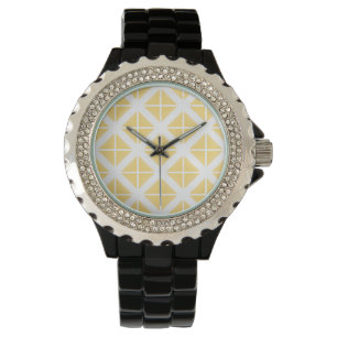 Montre Motif triangle à la mode jaune