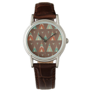 Montre Motif turquoise de Teepee d'étape de Geo de